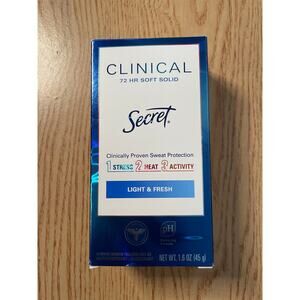 New Women’s Secret Clinical 72hr Soft Solid Antiperspirant Deodorant Light Fresh